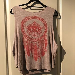JC fits Tan Dream Catcher Graphic Tank Top